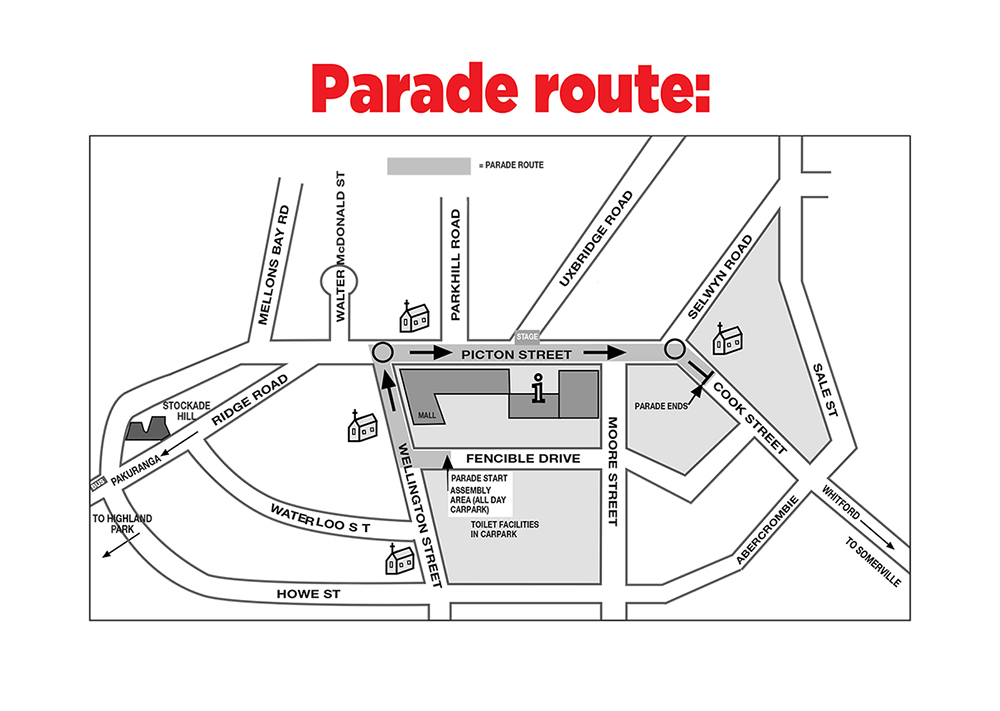 Santa Parade Route map